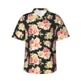 thumbnail image 2 of Xecao Rose Flowers print Hawaiian shirt - a stylish short-sleeve button-down for men, perfect for casual beach and tropical outings., 2 of 9