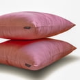 thumbnail image 5 of Funda de cojín lumbar de lujo HomeCentric, color rosa, paquete de 2, 35 x 65 cm (14" x 26"), funda de cojín rectangular lisa de satén, estilo moderno - Satén flameado rosa polvoriento, 5 of 5