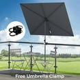 thumbnail image 3 of GRANDPATIO Outdoor 6x4 Ft Rectangular Balcony Umbrella, 360°Tilt & Rotation Flat Umbrella Shade, Gray, 3 of 8