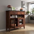 thumbnail image 5 of Demi Bonn 39" Sideboard Buffet Cabinet with 2 Drawers and 1 Open Compartment, Kitchen Storage Cabinet, Wood Coffee Bar Buffet Table for Dining Room, Brown, 5 of 9
