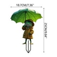 thumbnail image 3 of Hxlamzoo Frog Garden Figurine with Umbrella - Weather-Resistant Outdoor Decor Stake for Yard, Patio, Flower Beds | Unique Decorative Gift for Gardening Enthusiasts, 3 of 9