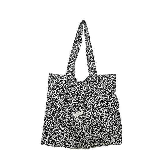 JennyShop Leopard Print Tote Bag Large Capacity Lazy Wind Canvas Bag Casual Tote Bag Commuter Schoolgirl Shoulder Bag