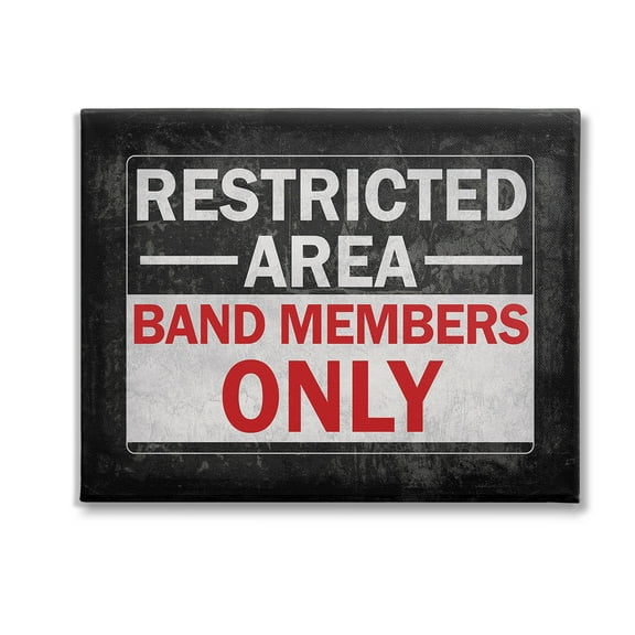 Stupell Industries Band Members Only Typography Painting Gallery Wrapped Canvas Art Print Wall Art, 20 x 16