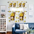 thumbnail image 2 of LEMON Kitchen Curtains Valances and Tiers Set of 3 Summer Watercolor Fruit Basket White Wood Grain Rustic Tier Curtains and Valance with Rod Pocket for Small Windows, 27.5"x24", 2 of 9