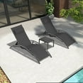 thumbnail image 3 of PURPLE LEAF Patio Chaise Lounge Chair Set with 2 Side Table Outdoor Pool Adjustable Recliner Chairs for Outdoor Beach Poolside Sunbathing Tanning Lounger，Black, 3 of 9