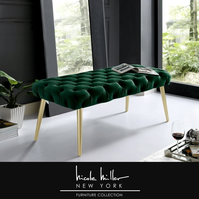 Nicole Miller Shiloh Banc Velour Vert Foncé/ Or