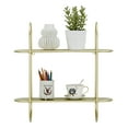thumbnail image 3 of Danya B. Two-Tier Warm Gold Metal Hanging Bracket Wall Mounted Shelf, 3 of 11