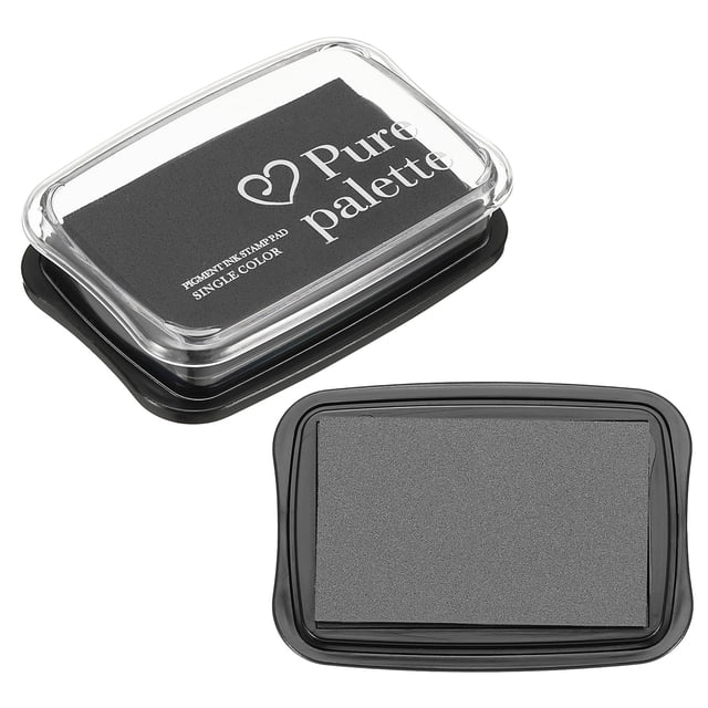 Large Stamp Pad, Washable Craft Ink Pad for Rubber Stamp Card Making Stamping Scrapbook Fingerprint Handprint Gray/Black