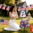 thumbnail image 2 of Bxaolu Artificial Topiary Tree with Ba*bys Breaths, Set of 2 Artificial 4th of July Flowers with Spike, Fake Silk Patriotic Flowers for Independence Day Home Decor Arrangement Table Centerpieces, 2 of 10