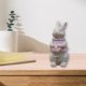 thumbnail image 5 of Estatua de animal con efecto madera, conejo de pie, accesorios para fotos, escultura rústica para primavera Rosa, 5 of 9