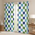 thumbnail image 2 of Feelyou Modern Buffalo Plaid Blackout Curtains Set of 2 (52x84 Each) for Teens, Blue Green Square Window Curtains, Simple Fashion Style Curtains and Drapes, Window Curtains Decor, 2 of 6