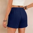 thumbnail image 4 of COMVALUE Women 2026 Shorts for Seniors Summer Casual Drawstring High Waisted Wide Leg Womens Gauze Short Shorts (Navy, XL), 4 of 7