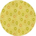 thumbnail image 1 of Ahgly Company Machine Washable Indoor Round Transitional Yellow Area Rugs, 4' Round, 1 of 7