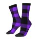 thumbnail image 1 of Fotbe Purple Buffalo Plaid Calcetas Largas con Estampado para Hombre y Mujer – Calcetas de Compresión Transpirables y Elásticas, Viajar y Uso Diario Talla 5-11, 1 of 6