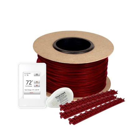 New Heat Floor Heating - Warmly Yours Floor Heating Kit 240V-Tempzone 864' Cable System with Touch Screen Thermostat