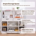 thumbnail image 3 of Walsport 47'' Coffee Bar Cabinet - Farmhouse Sideboard Buffet Cabinet with Storage - Kitchen Pantry Storage Cabinet with Doors and Shelves for Dining Room, Living Room, Kitchen (White)), 3 of 7