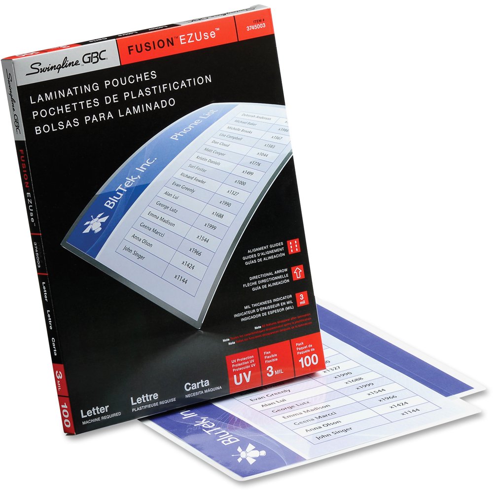 Swingline GBC, SWI3745003, EZUse™ Thermal Laminating Pouches, 100 / Box