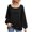 Black, variant on Oalirro Black Womens Long Sleeve Tops Dressy Crew Neck Solid Womens Blouses Casual Summer