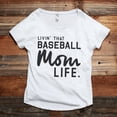 thumbnail image 2 of Thread Tank Livin' That Baseball Mom Life Women's Fashion Relaxed Slouchy Dolman T-Shirt Tee Heather White 2X-Large, 2 of 5