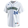 thumbnail image 2 of Men's Nike Ken Griffey Jr. White Seattle Mariners Throwback Cooperstown Collection Limited Jersey, 2 of 3