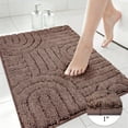 thumbnail image 4 of Aonewoe Bathroom Rug Set 3 Piece Microfiber Water Absorbent Bath Mats Washable Non Slip Bath and Toilet Rug Set for Shower Floor（Brown）, 4 of 8