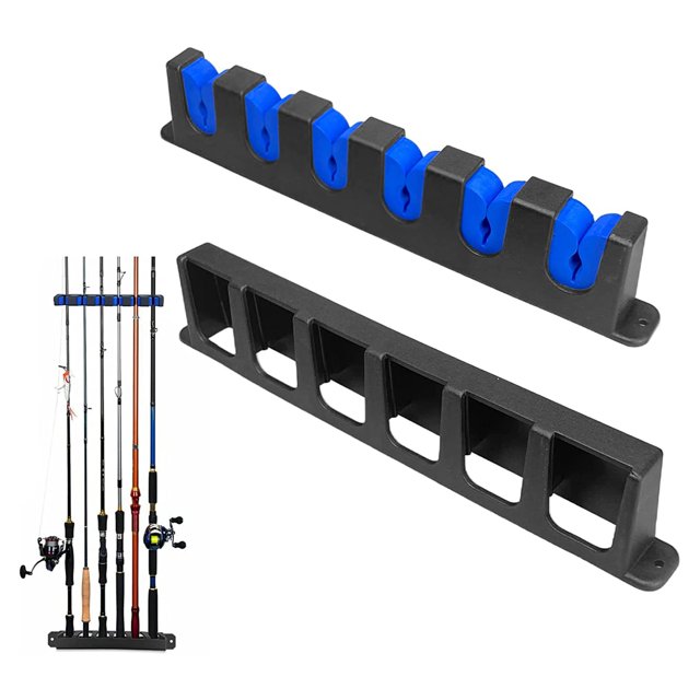 Fishing Pole Holder Wall Mount for Garage Door,Fishing Rod Storage Rack for Boat,Vertical 6-Rod Organizer Racks
