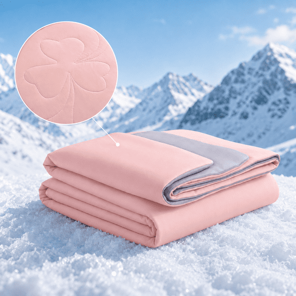 PYROEPLEEA 60" x 80" Cooling Blanket Twin Size for Hot Sleepers, Lightweight Breathable Soft Blanket for Night Sweats, Bed Sofa Travel, Clover Pink