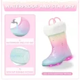 thumbnail image 4 of EUXTERPA Kids Light Up Glitter Rain Boots Winter Snow Warm Lined Boots for Girls Toddler Size 10, 4 of 7