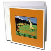 3dRose Tobelbad Austria Golf Resort Travel Poster with Woman Playing - Greeting Card, 6 by 6-inch