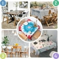 thumbnail image 4 of Red Blue Tie Dye Spiral Square Tablecloth,Waterproof Square Table Cover,Wipeable Spillproof Washable Table Cover for Home Kitchen Party Decor 60"x60"(152x152cm), 4 of 6