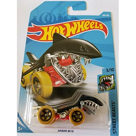 50th Anniversary Car - Hot Wheels 2018 50th Anniversary Street Beasts Shark Bite (Shark Car) 286/365, Black