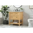 thumbnail image 2 of Elegant Decor Metropolis 30" Aluminum MDF Single Bathroom Vanity in Natural Wood, 2 of 8
