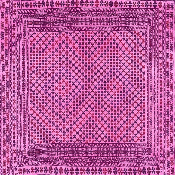Ahgly Company Indoor Square Southwestern Pink Country Area Rugs, 7' Square