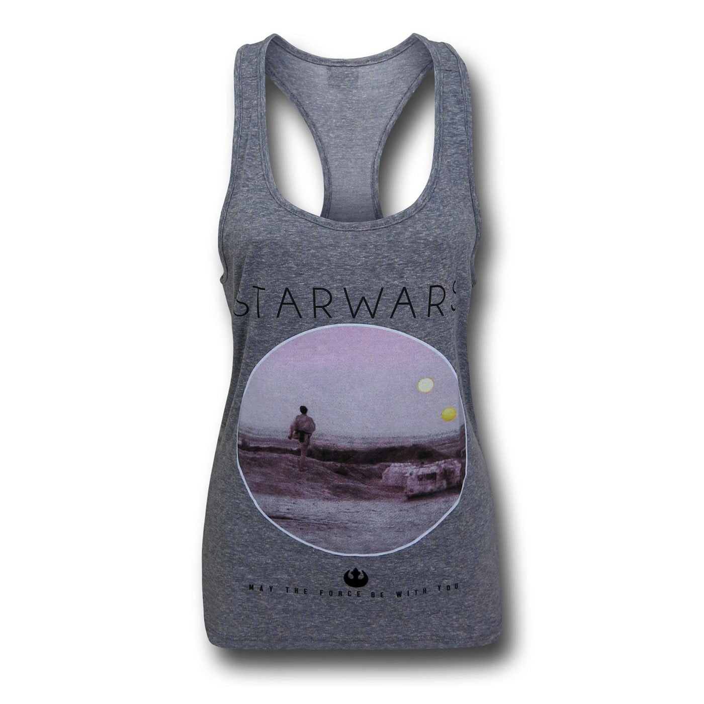 Star Wars Photoreal Circle Womens Gray Tank Top