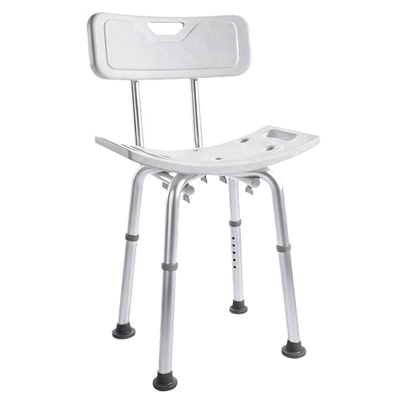 Shower Chair with Back, 6-Level Adjustable Seat for Elderly, Bathtubs & Walk-In Showers