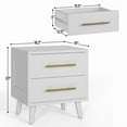 thumbnail image 4 of Noelse 3-Piece Bedroom Furniture Set, Queen Size Bed Frame with Upholstered Headboard & 2 Nightstands, Under Bed Storage, Noise-Free, Beige and White, 4 of 17