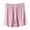 Pink, variant on Yubnlvae Plus Size Paperbag Waist Shorts - Women's Summer Elastic Waist Shorts, Trendy Wide Leg Design for Curvy Figures (Black | L)