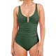 thumbnail image 1 of Bañador con pliegues fruncidos en forma de U para mujer, favorecedor para la figura, ropa de baño para la playa, 1 of 6