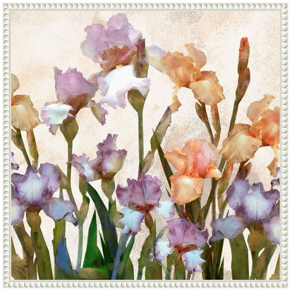 Amanti Art Irises Panel II Framed Canvas Wall Art Print