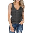 thumbnail image 1 of fvwitlyh Dark Gray Red Tank Top Shirt Ring Hole Sleeveless V-Neck Womens Country Music Tank Top Small, 1 of 5