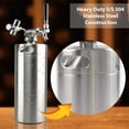thumbnail image 5 of NutriChef Pressurized Growler Tap System - Stainless Steel Mini Keg Dispenser Portable Kegerator Kit - Co2 Pressure Regulator Keeps Carbonation for Craft Beer, Draft and Homebrew - PKBRTP100 (128oz), 5 of 10