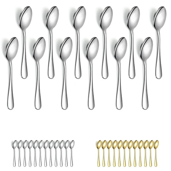 Jeaker Teaspoons 5.5" Set of 12, Stainless Steel Coffee Spoons, Espresso Spoons Small Dessert Tea Spoon