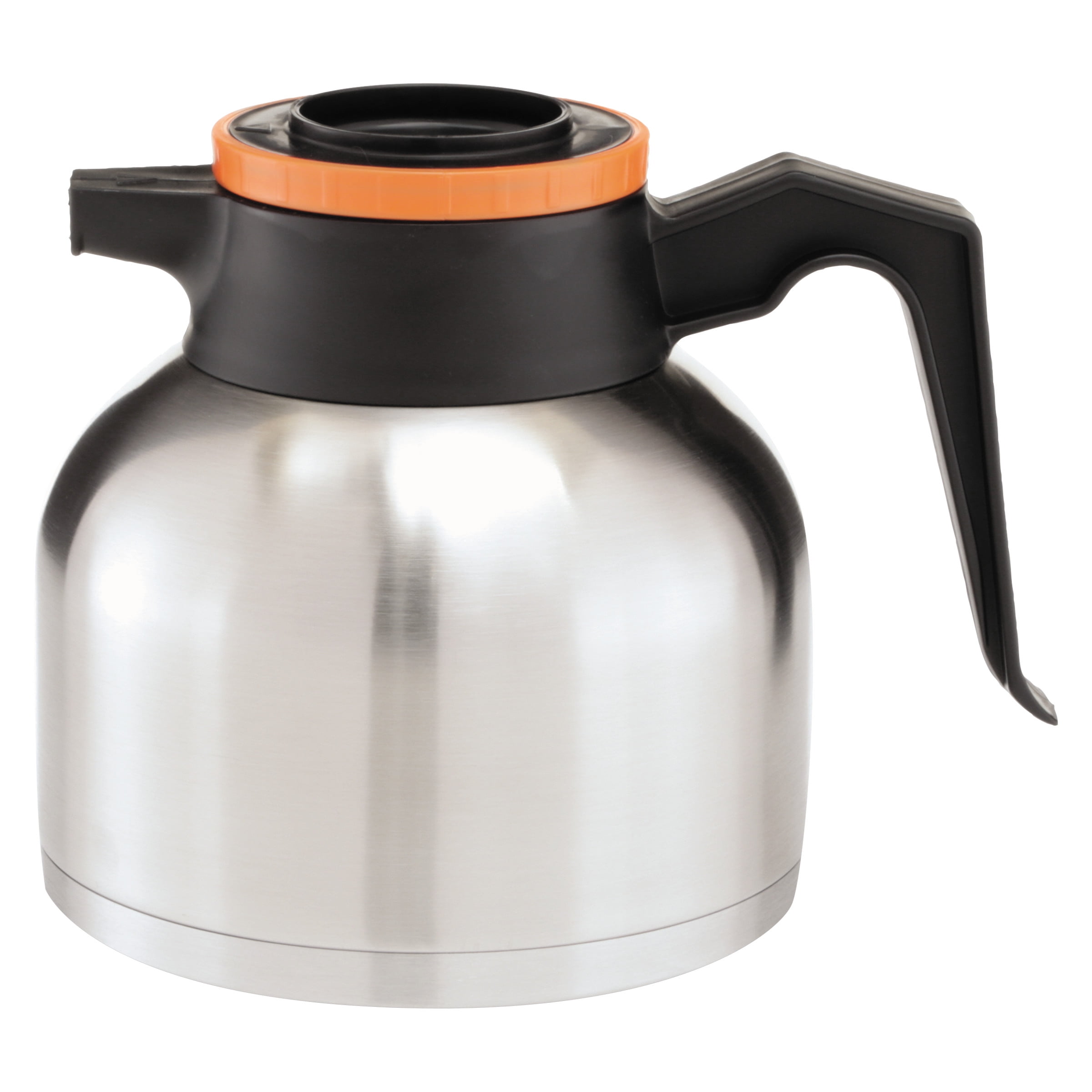 BUNN 1.9 Liter Thermal Carafe, Stainless Steel/ Black and Orange (Decaf