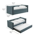 thumbnail image 4 of Modway Veyla Channel Tufted Performance Velvet Twin Daybed With Trundle in Blue, 4 of 10