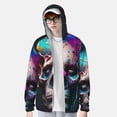 thumbnail image 2 of Balery Modern Abstract Colorful Skull B Sudadera ligera de manga larga con capucha y protección solar UPF 50+ para hombre y mujer, ideal para pesca y running-Small, 2 of 7