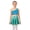 Light Blue, variant on Kids Girls Lyrical Tango Ballroom Dance Dress Outfits One Shoulder Crop Top With Metallic Pleated Skirt Red 14