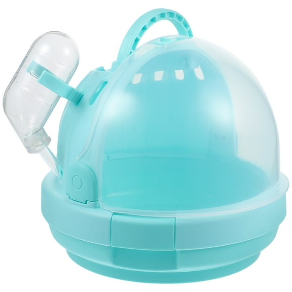Soimiss Portable Sky Blue Hamster Carrier Lightweight Pet Cage for Travel and Outdoor Activities