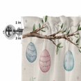 thumbnail image 2 of Valances for Windows Easter Colorful Bunny on Vintage Linen Rod Pocket Short Curtain for Bathroom Living Room Bedroom Egg on Branches 1 Panel 54x18in, 2 of 9