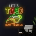 thumbnail image 2 of Handmadetneonsign Let's Tacos Bout Tequila Neon Sign, Tequila Tacos LED Light, Tacos Tequila Neon, 2 of 5