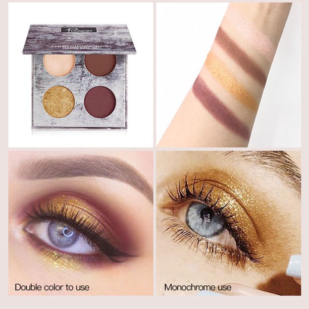 4 Colors Eyeshadow Palette SweatProof Matte Eyes Shimmer Pigment
